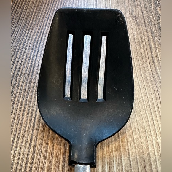 Vintage Black Slotted Serving Spoon Korea stainless steel - Picture 5 of 7